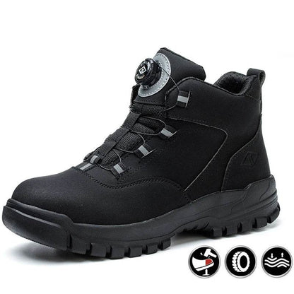 Rotating Buttons Work Boots Men Steel Toe Shoes Safety Boots Puncture-Proof Protective Shoes Waterproof Indestructible Shoes New - Touchy Style