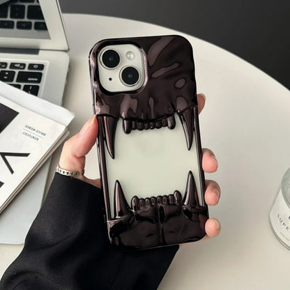 Luxury Electroplated 3D Pleated Canine Tooth Case for iphone 16 Pro Max 11 12 13 14 15 Pro Max Plus Soft Bumper Shockproof Cover