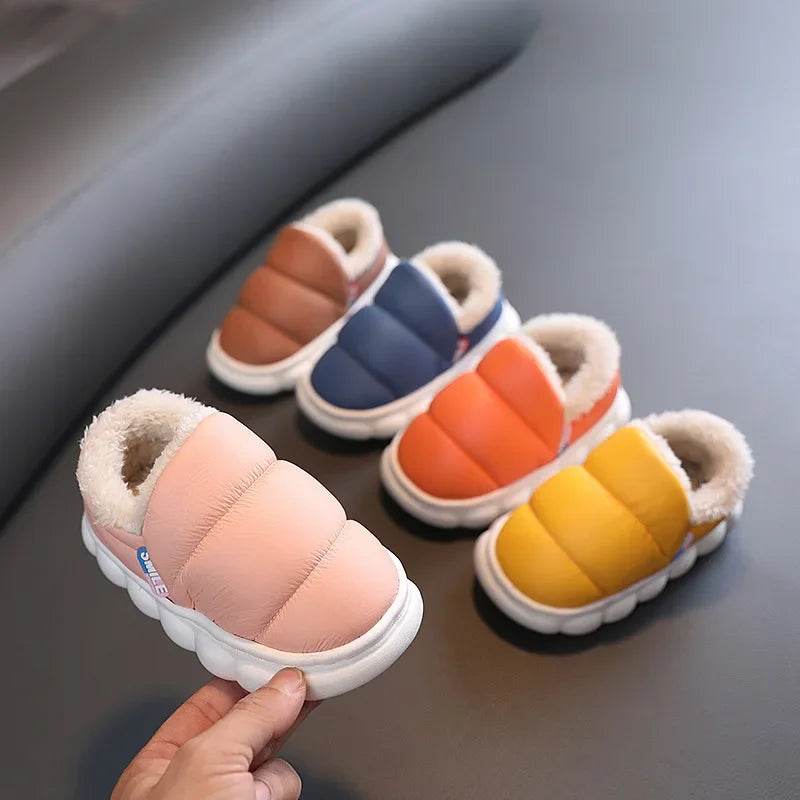Winter Waterproof Children Cotton-padded Shoes Girls Non-slip Flats Super Warm Kids Fur Shoes for Boys Indoor Slippers F09142 - Touchy Style