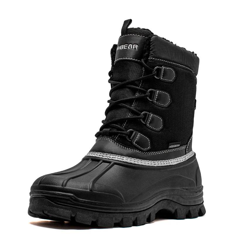 HOBIBEAR Mens Snow Boots Insulated Waterproof Winter Boots Outdoor Warm Lace Up Mid Calf Duck Boots - Touchy Style