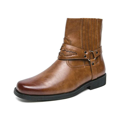 Genuine Leather Mens Chelsea Boots Brand Designer Dress Boots Men Fashion Casual Business Ankle Boots Slip on Business Footwear - Touchy Style