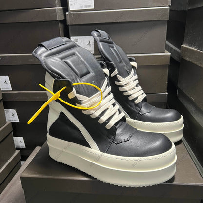 Round Designer Women Ankle Boot Platform 6cm Original Casual Luxury Girl Dress Geobasket Black Leather Zip Flat Street Shoe - Touchy Style