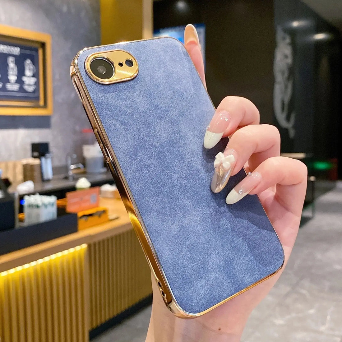 Lambskin Leather Plating Frame Bumper Cases For iPhone 16E 16 15 14 13 12 11 Pro Max Plus Retro Frosted Shockproof Hard Cover
