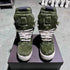 Brand Women Designer Ankle Boot Horse Fur Casual High Top Men Sneaker Leather Geobasket Army Green Zip Quality Thick-sole Shoe - Touchy Style