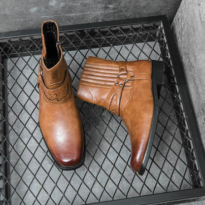 Genuine Leather Mens Chelsea Boots Brand Designer Dress Boots Men Fashion Casual Business Ankle Boots Slip on Business Footwear - Touchy Style