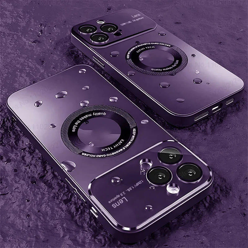 Luxury Matte Magnetic For Magsafe Cases For iPhone 15 14 12 11 13 Pro Max Plus Accessories Wireless Charge Lens Protector Cover