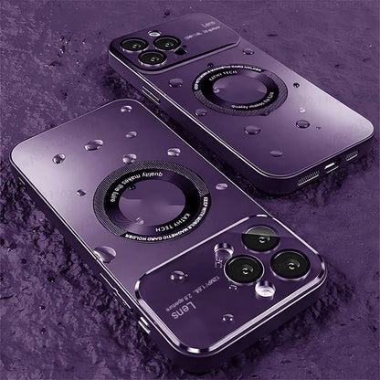 Luxury Matte Magnetic For Magsafe Cases For iPhone 15 14 12 11 13 Pro Max Plus Accessories Wireless Charge Lens Protector Cover