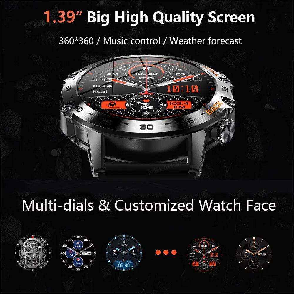 MEVADEN Steel 1.39 Bluetooth Call Smart Watch Men Sports Fitness Tracker Watches IP67 Waterproof Smartwatch for Android IOS MD52 - Touchy Style