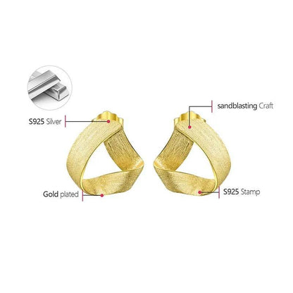 Lotus Fun 18K Gold Vintage Simple Geometric Triangle Unusual Party Stud Earrings for Women Real 925 Sterling Silver Fine Jewelry - Touchy Style