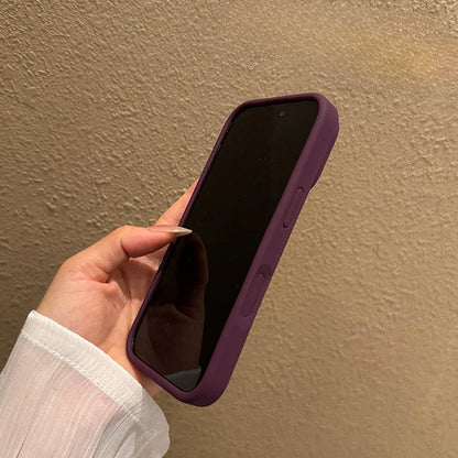 Business Pure Color Liquid Silicone Case for iPhone 11 12 13 14 15 16 Pro Max Plus 16e Sensitive Camera Control Button Cover