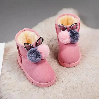 Hairball Boots Little Girls Furry Winter Boots Warm Fur Hot Sale Shoes for Girl Rabbit Ears Baby Snow Boots Kids Footwear H08181 - Touchy Style