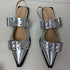 Women Gladiator Sandals Low Heels Shoes Gold Mules Designer Fashion Ladies Shoes For Slides Pointed Toe Casual Female Slippers - Touchy Style