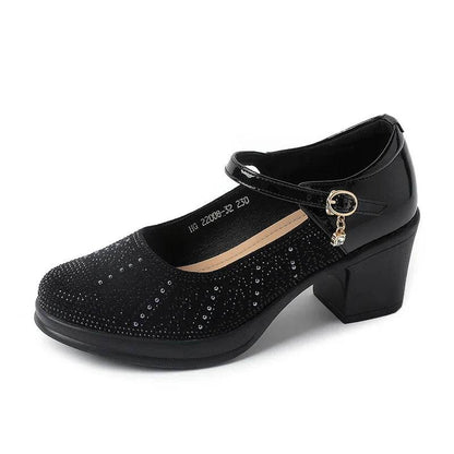 Fashion Women Pumps Mary Jane Thick Heels Patent Leather Shoes For Women Spring Autumn Platform Office Ladies Shoes - Touchy Style