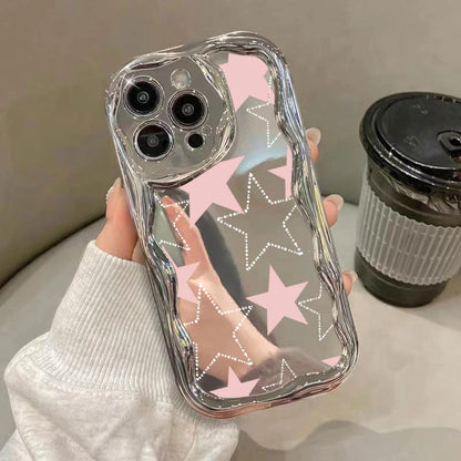 Cute Phone Cases For iPhone 11, 12 Pro, 13, 14 Pro Max, and 14 Plus - Plating Sliver, StarS, 3D Heart, Bow Keychain - TSP375