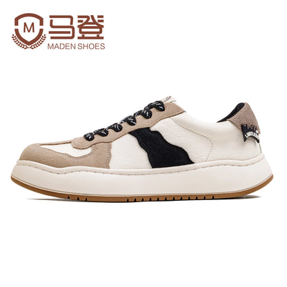 Maden Retro Spliced Skateboard Shoes Low-top Versatile Casual German Training Shoes Lace-up Shoes for Men&