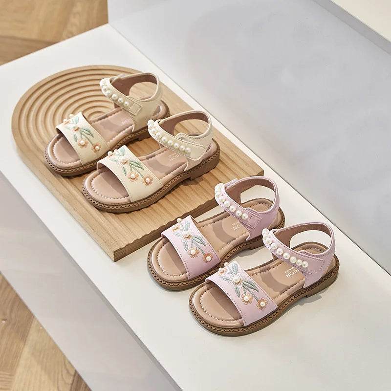 Girls Embroidery Princess Sandals 2024 Summer New Casual Versatile Retro Flowers Soft Chinese Traditions Hanfu Sandals H05063 - Touchy Style