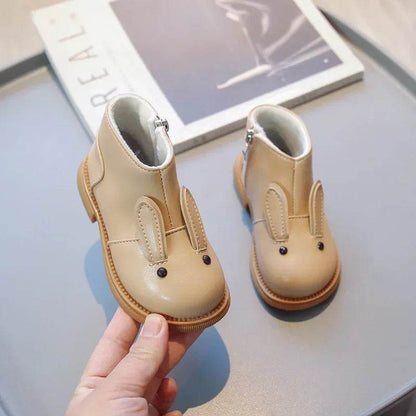 Cartoon Rabbit Baby Ankle Boots for Girls England Style Children Cute Bunny Winter Short Boots Low Heel Kids Girl Shoes G11073 - Touchy Style
