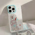 Cute Phone Cases For iPhone 16, 15, 14, 13, 12, 11 Pro Max, 15 Plus - Glitter Lazy Party Puppy - Transparent Cover - IC4011 - Touchy Style
