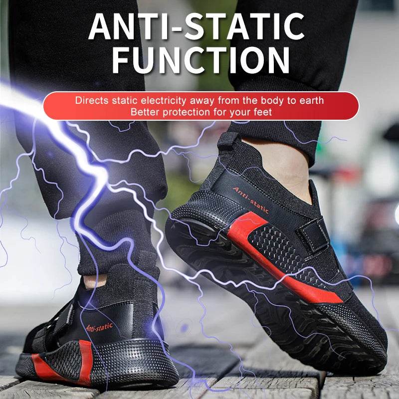 Lightweight Comfort Safety Shoes Men Steel Toe Work Shoes Sneakers Anti-smashing Steel Toe Shoes Indestructible Safety Boots - Touchy Style