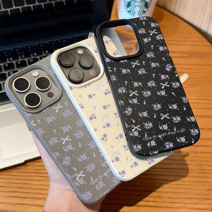 Cute Phone Cases For iPhone 16, 15, 14 Pro Max, 13, 12, 11 - Flower Lichee and Bowknots Pattern - Silicone Back Cover - Touchy Style
