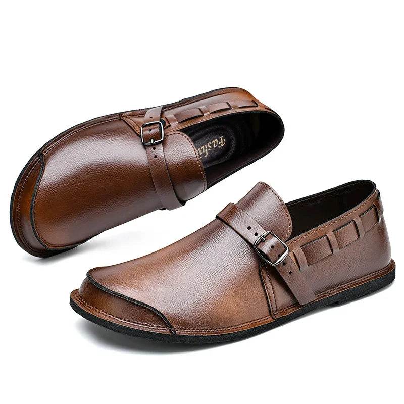 British Style Men Loafers Male Comfortable Dress Genuine Leather Men Casual Flats Non-Slip Mens Moccasins Classic Slip on Shoes - Touchy Style