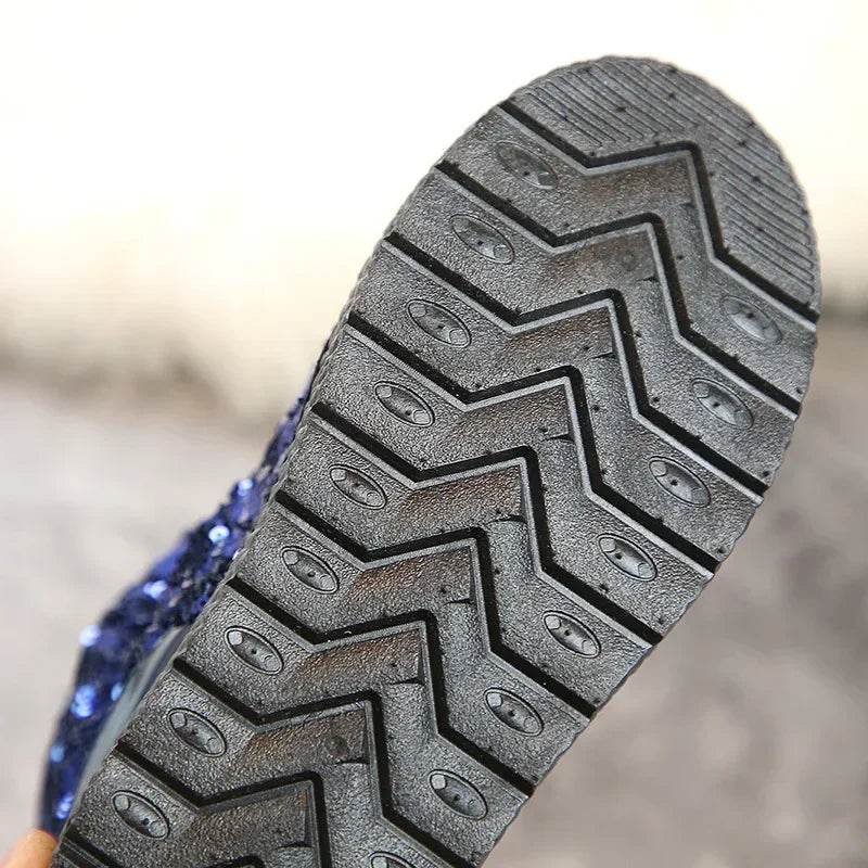 Comfortable Children Snow Boots for Girls Furry Overshoes Winter Keep Warm Soft Platform Boots Kids New Bling Party Shoes H07073 - Touchy Style