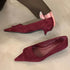 Female Pointed Toe Pumps Ladies Low Heel Shoes Slides Slip On Footwear Fashion Shallow Elegant Women Heeled Shoes Spring Autumn - Touchy Style