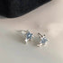 PANJBJ 925 Sterling Silver Stars Studs Hoop Earring for Women Crystal Trend Design Sweet Romantic Jewelry Gift Dropshipping - Touchy Style