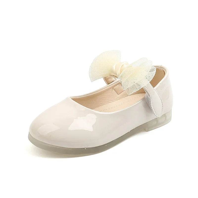 Kids Leather Girls Shoes Shining Shell Princess Shoes for Baby Party Wedding Children Lace Bow Spring Summer Dress Shoes F03111 - Touchy Style