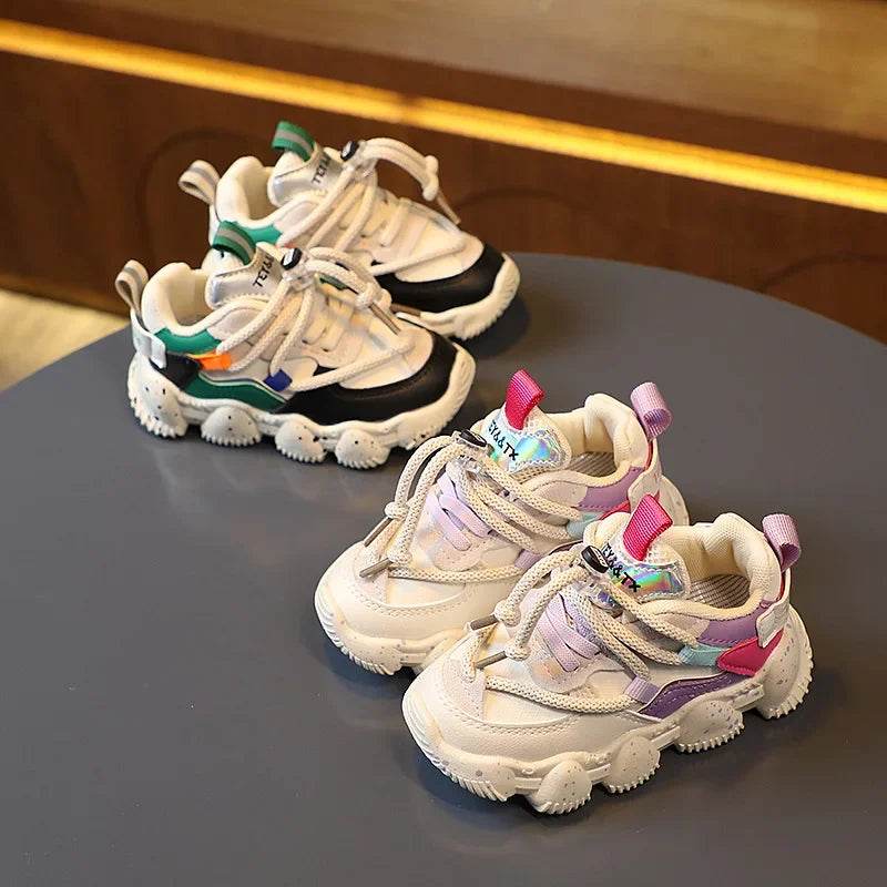 Soft Bottom Running Shoes for Boys Mix Colorway Baby tennis Shoes Girls New School Student Sports Shoes Children Sneakers F08233 - Touchy Style