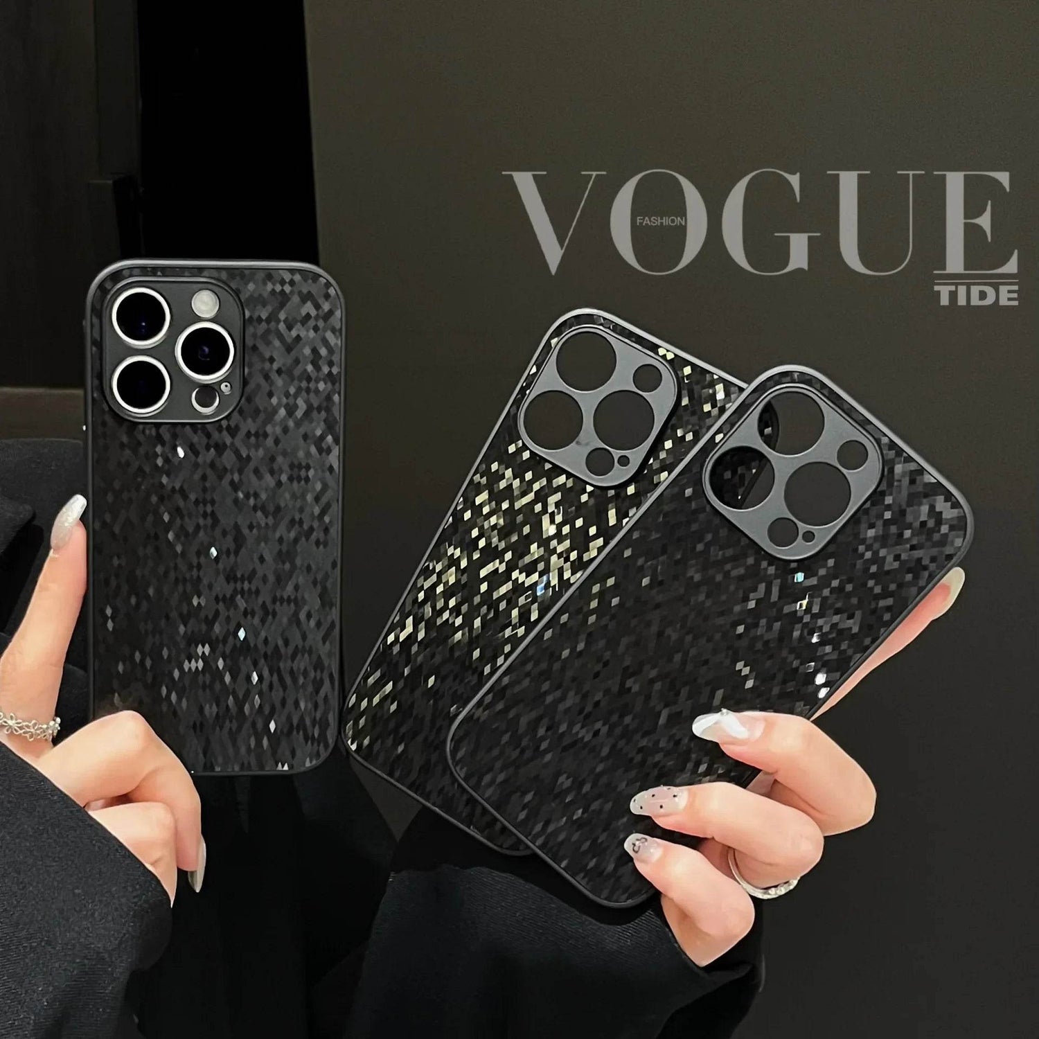 woman girls sparkle Diamond Glitter laser Plating Phone case For iPhone 16 15 14 13 12 11 Pro Max Case Cute Luxury Cover - Touchy Style