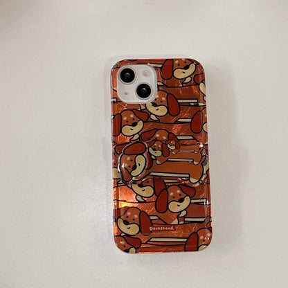 Cute Phone Cases For iPhone 16, 15, 14, 13 Pro Max - Dog Pattern with Rotatable Foldable Stand Back Cover - PC5120 - Touchy Style