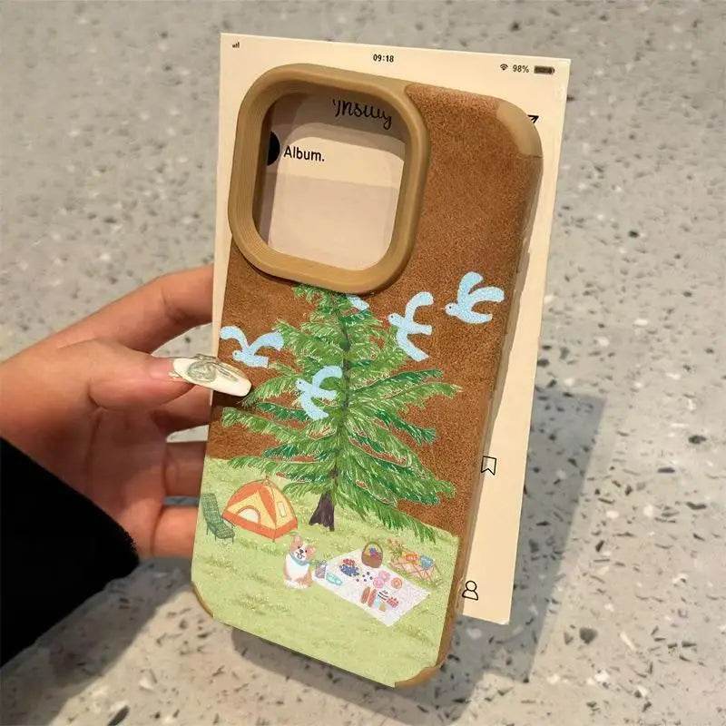 Cute Phone Cases For iPhone 11, 12, 13, 14, 15, 16 Pro Max, 11 Plus, XS, X, XR - Drive Travel Landscape Pattern - Leather Bumper Cover - Touchy Style
