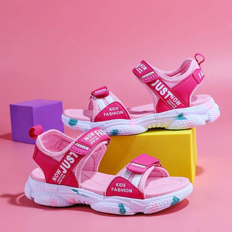 Summer Brand Non-slip Beach Shoes Children Sandals Girls Casual Shoes Kids Flowers Princess Flat Shoes Size 29-38 - Touchy Style