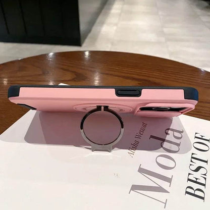 Slide Camera Protection for Magnetic Bracket Armor Case for iPhone 16 11 12 13 14 15 Pro Max 16 Plus Magsafe Durable Hard Cover - Touchy Style