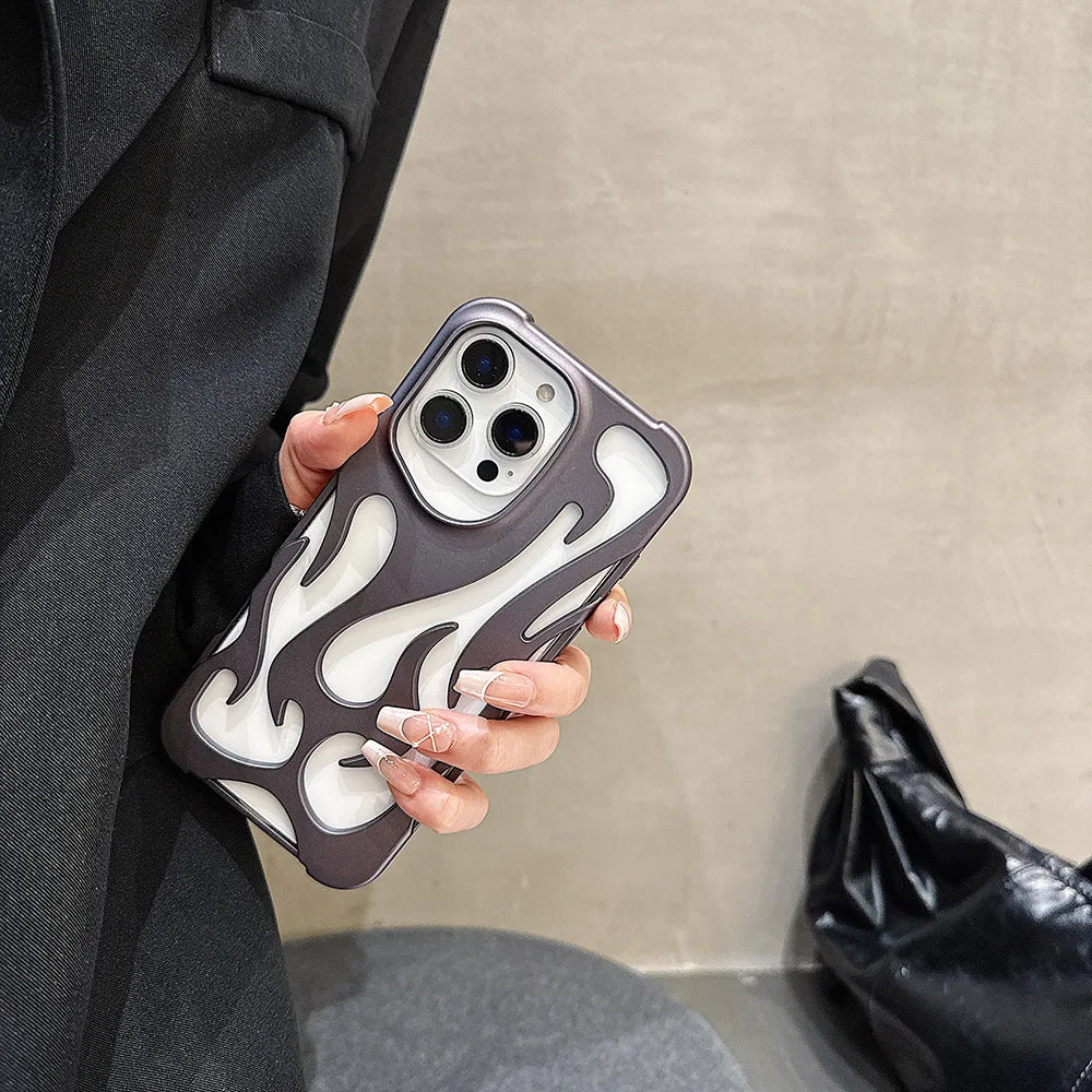 Cute Phone Cases 3D Flame Pattern for iPhone 15/14/13/12 Pro Max - TSP3011