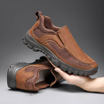 Outdoor Men Sneakers Hanmade Leather Casual Shoes Men Slip On Men Loafers Breathable Lightweight Flats Shoe Hot Sale Platform - Touchy Style