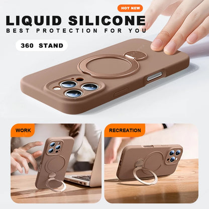 For Magsafe Stand Phone Case For iPhone 16 Plus 13 14 15 16 Pro Max Liquid Silicone Magnetic Charge Holder Protector Soft Cover