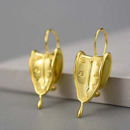 Lotus Fun Eternity of Memory 18K Gold Clock Shape Love Forever Dangle Earrings for Women 925 Sterling Silver Luxury Fine Jewelry - Touchy Style