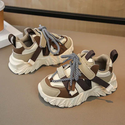New Arrival Children Sneakers Pretty Silhouette Girl Running Shoes Pink Black Khaki Trendy Kids Shoes Boys Training Shoes G09212 - Touchy Style