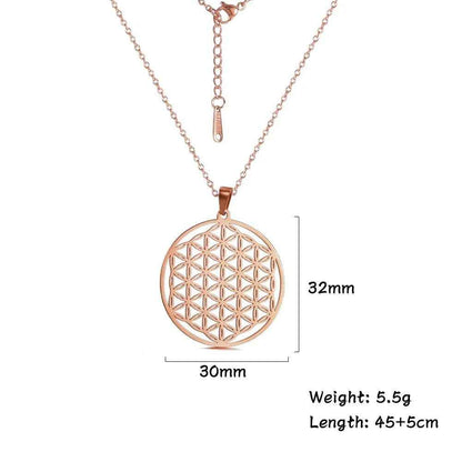 Necklaces Charm Jewelry - Stainless Steel Chain - Flower of Life - CJ0141 - Touchy Style