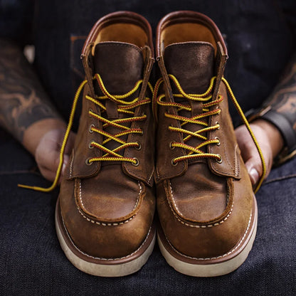 Maden Vintage 875 Ankle Boots Durable Leather High-top Shoes For Men Winter Round Toe Cowboy Boots Safety Work Shoes