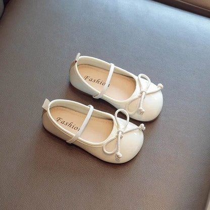 Smooth and Brightly Patent Leather Shoes for Kids Girls Simple Bow-tie Mary Janes Shoes Flats Kawaii Slip on Shoes Girl F07193 - Touchy Style