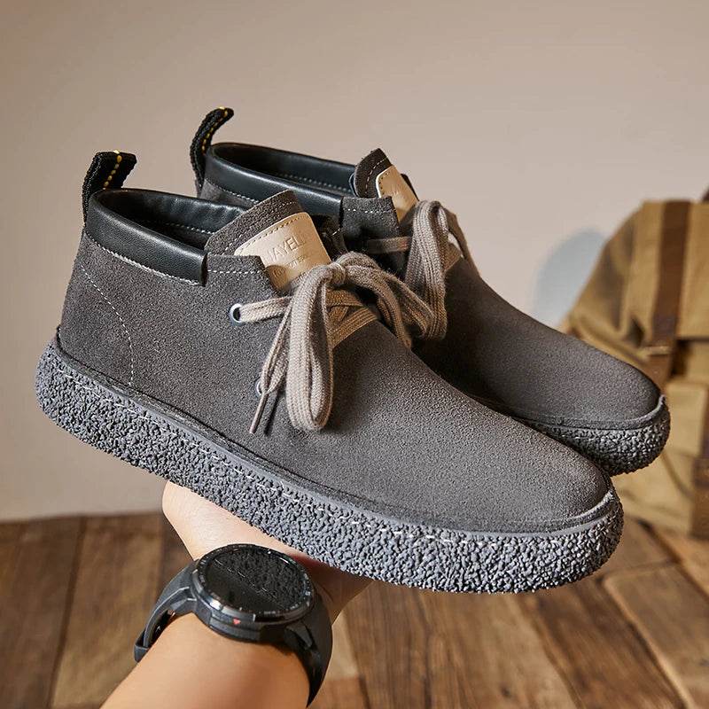 Men Shoes 2024 High Top Sneakers Casual Shoes Fashion Mens Tooling Shoes Retro High Quality Genuine Leather Men Shoes Elegantes - Touchy Style