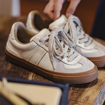 Maden Full Grain Leather Training Shoes for Men Daily Versatile Comfortable Breathable Low Top Sneakers Outdoor Casual Shoes