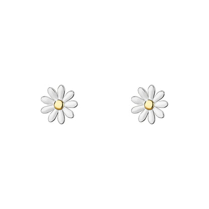 925 Sterling Silver Small Daisy Flower Drop Glue Stud Earrings for Women Simple Temperament Jewelry Accessories - Touchy Style