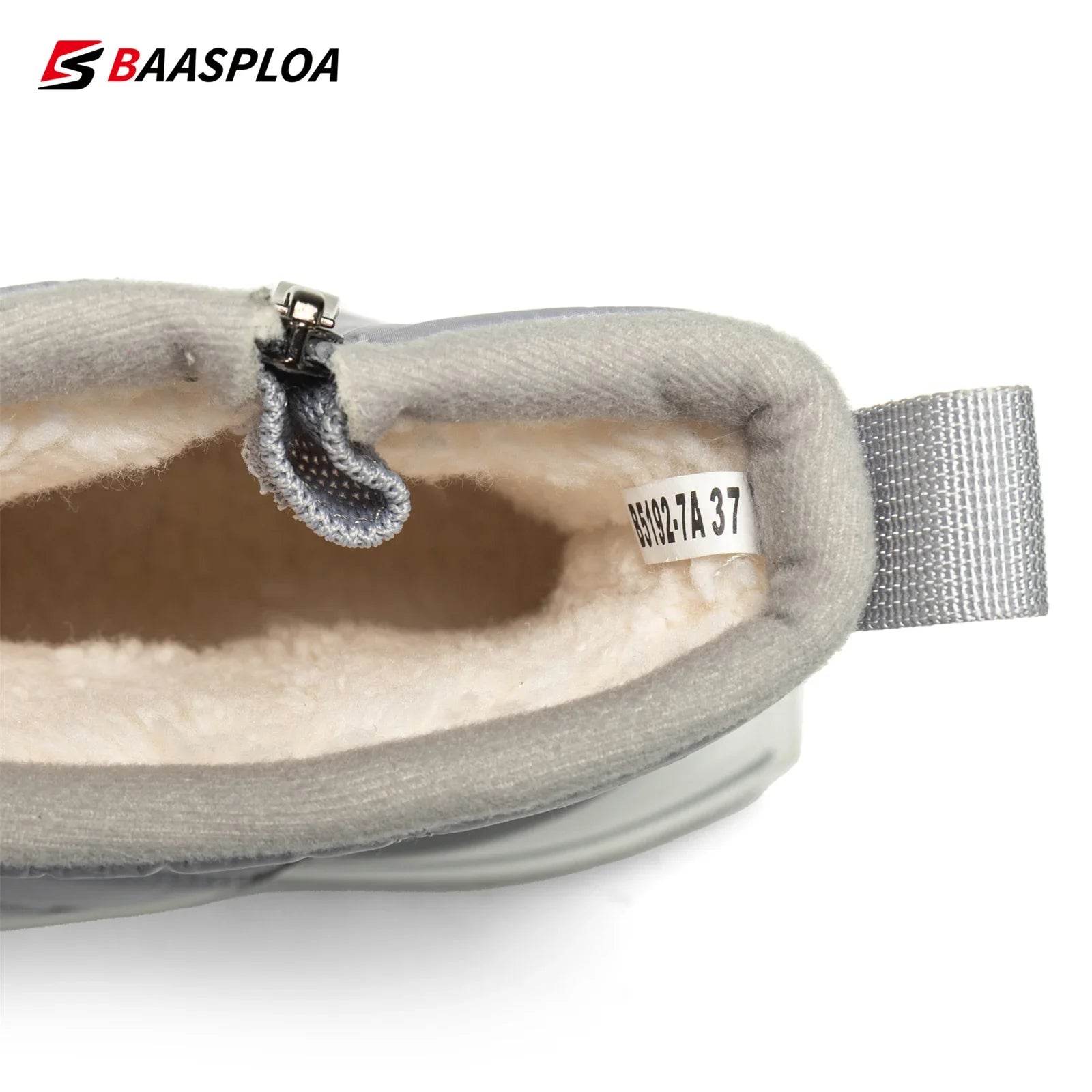 Baasploa Women Winter Snow Boots Leather Waterproof Ankle Boots for Men Fashion Plush Warm Walking Shoe Anti Slip Wear-Resistant - Touchy Style