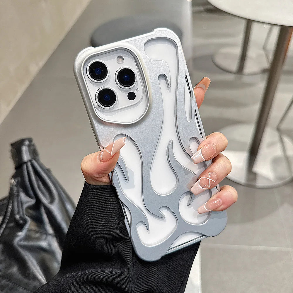 Cute Phone Cases 3D Flame Pattern for iPhone 15/14/13/12 Pro Max - TSP3011