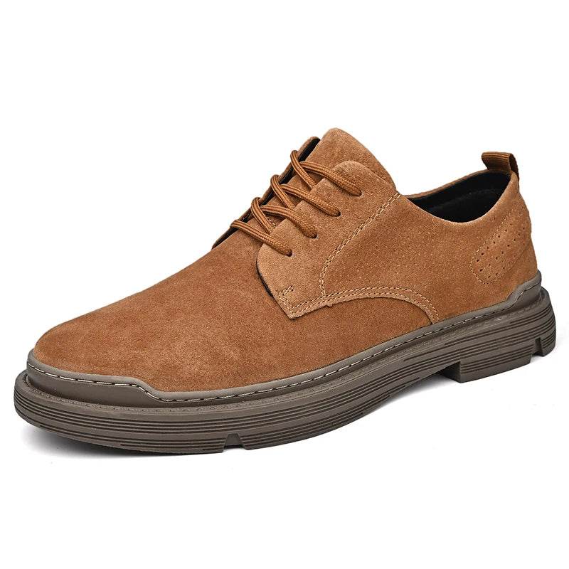 Retro Genuine Leather Men Shoes Casual Non Slip Wear Resistant Suede Leather Shoes Men Breathable Daily Business Shoe Hot Sale - Touchy Style