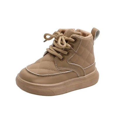 2024 Fashion Plaid Autumn Baby Girl Shoes Boys Ankle Boots Flexible Thick Bottom Children Snow Boots New Kids Winter Shoe G06253 - Touchy Style